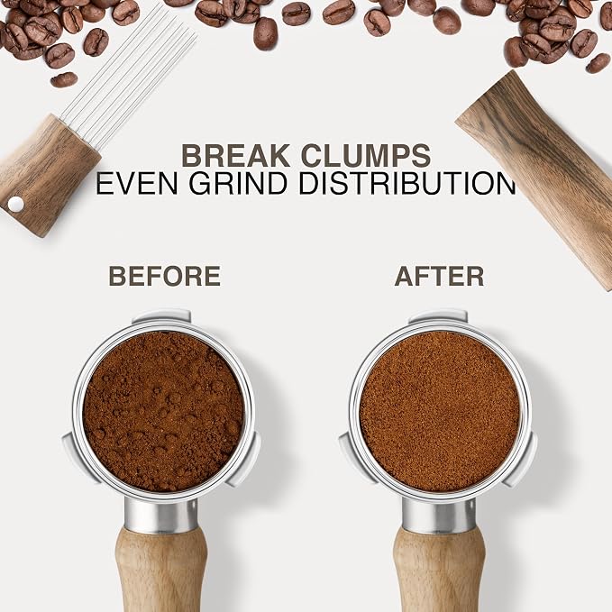 WDT Tool Espresso Stirrers - Coffee Distributor Barista Tools - Espresso Needle Distribution Tool for Coffee Accessories Kit - Walnut Wood Gifts for Coffee Lovers (Large) - Image 4