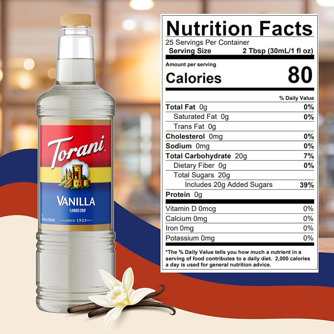 Torani Vanilla Syrup PET (1L) - Image 2