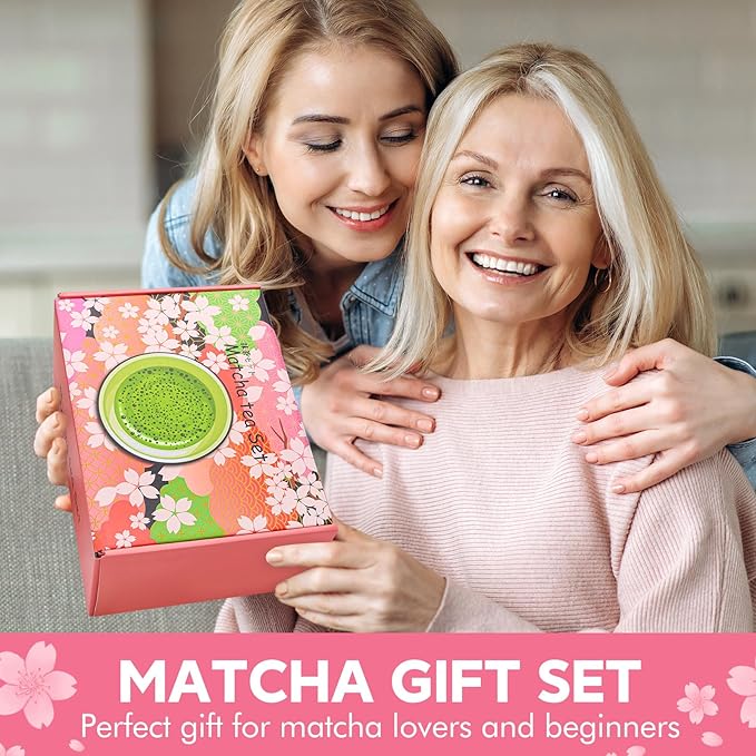 8 PCS Matcha Whisk Set, Japanese Tea Set includes Matcha Bowl Tea Making Tools Ceramic Bowl with Bamboo Whisk Matcha Kit Ceremony Gift for Matcha Lovers