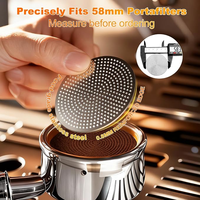 58.3mm Espresso Puck Screen 2 Pack – Professional Premium 3rd Gen Dual-Layer Flow Control Coffee Filter, Precision-Engineered Stainless Steel Portafilter Screen for Perfect 58mm Basket Fit - Image 2