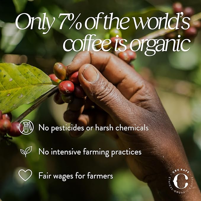 Cru Kafe Decaf USDA Organic Espresso Coffee Capsules (50 Pods) Fairtrade Coffee Pods Compatible with Nespresso Original Line and Pixie Machines