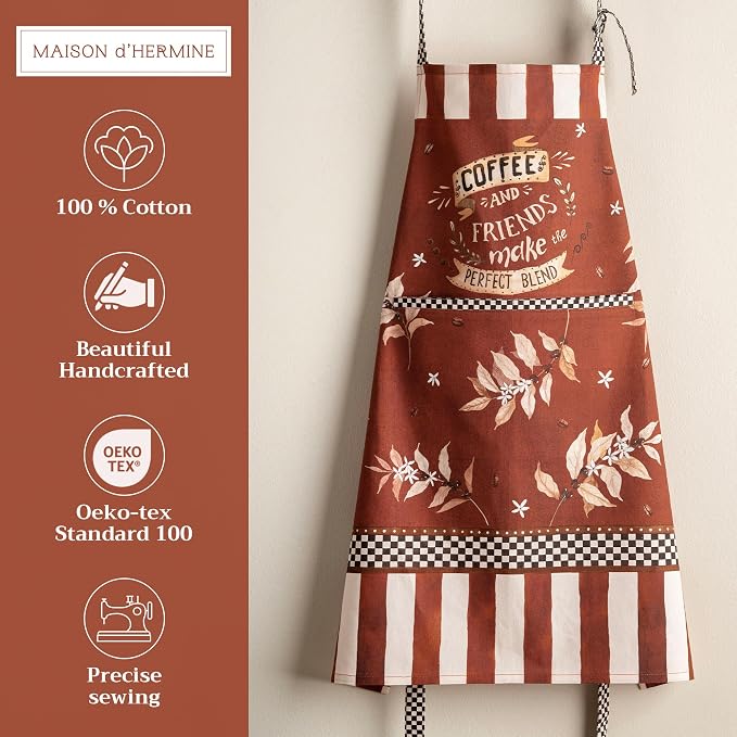 Maison d' Hermine 100% Cotton Apron for women with Pocket Kitchen Chef Apron for Men Cooking Mothers Day Gifts - Image 2