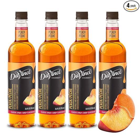 DaVinci Gourmet Classic Peach Syrup, 25.4 Fluid Ounces (Pack of 4)