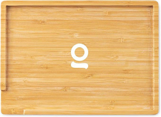 ONGROK Bamboo Tray, Small (9x6 in), Mini Wooden Tray with Small Rolling Surface