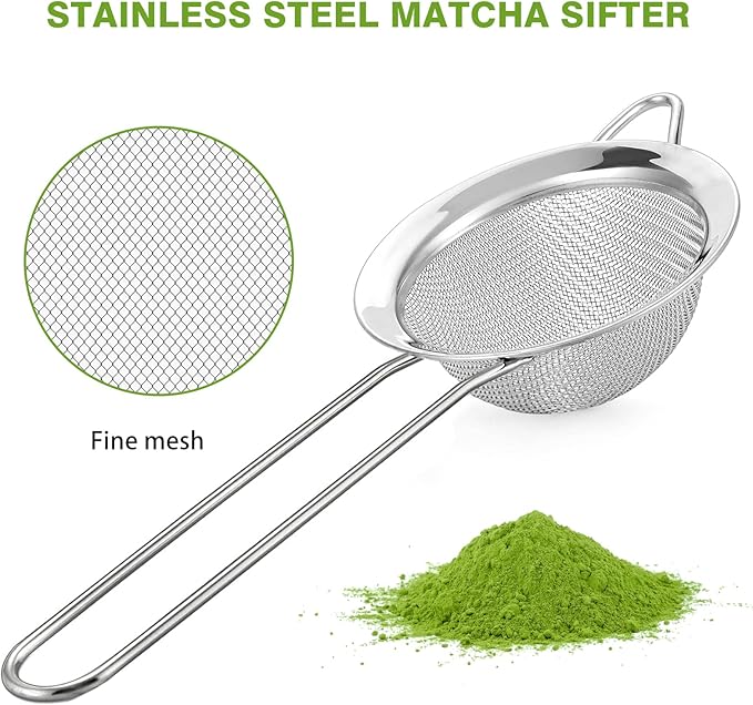 Matcha Whisk Set, Premium Complete Ceremonial Grade Matcha Set Includes Matcha Bowl, Bamboo Scoop, Matcha Whisk, Holder and Sifter