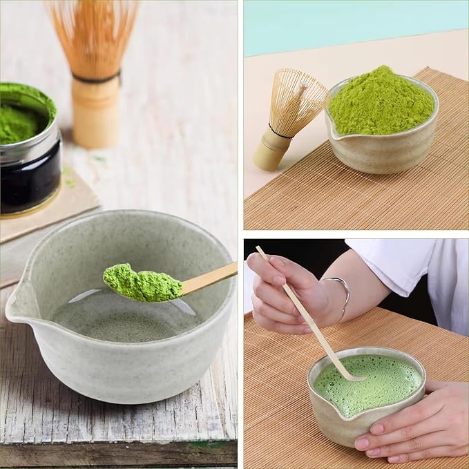 Bamboo Matcha Whisk Set With Bamboo Whisk And Holder Premium Matcha Set (B)