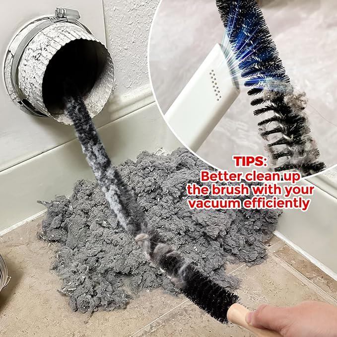 Holikme Dryer Vent Cleaner Kit 2 Pack - Household Cleaning Supplies,Long Flexible Refrigerator Coil Brush Radiator Brush,Dryer Lint Brush Home Essentials for Lint Trap Dust Vacuum Brush - Image 2
