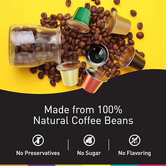 Bestpresso Coffee for Nespresso Original Machine 120 pods Certified Genuine Espresso Flavored Pack Vanilla Pods Compatible with Nespresso Original