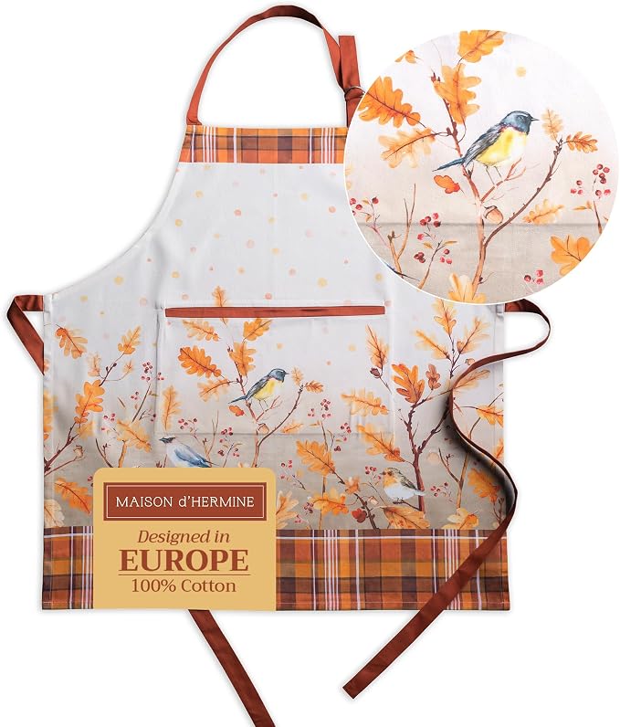 Maison d' Hermine 100% Cotton Apron for women with Pocket Kitchen Chef Apron for Men Cooking Mothers Day Gifts by MaisondHermine