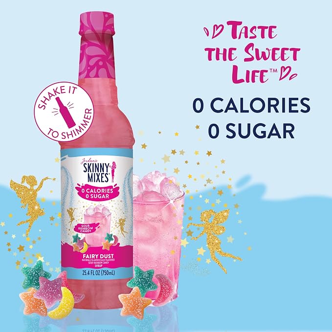 Jordan's Skinny Mixes Sugar Free Syrup, Rainbow Candy, Fruit Flavored Water Enhancer, Drink Mix for Iced Tea, Lemonade, Drinks, Low Calorie Water Flavoring, Dairy & Gluten Free, Kosher, 25.4 Fl Oz - Image 3
