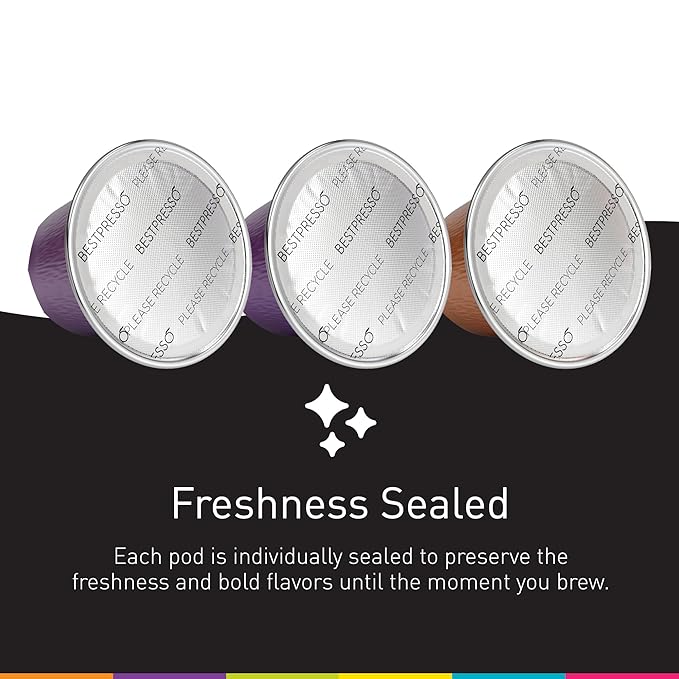 Bestpresso Coffee For Nespresso Original Machine 120 Aluminum Pods Certified Genuine Espresso Variety Pack Pods Compatible with Nespresso Original (Intense Variety Pack)