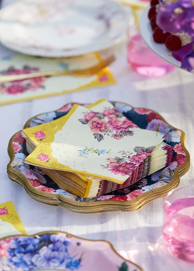 Talking Tables Tea Party Floral Napkins | Truly Scrumptious | Also Great For Birthday Party, Baby Shower, Wedding And Anniversary | Paper, 30 Pack