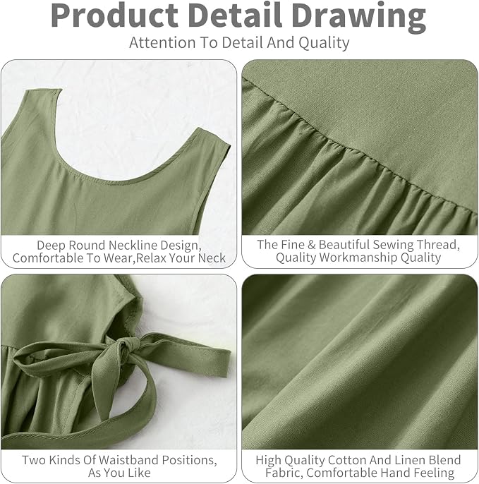 Premium Plus Size Apron with Pockets Adjustable Waistline Bib Apron,Soft Cotton Blend Apron Pinafore Dress for Baking Cooking Gardening(XL,Green) - Image 7