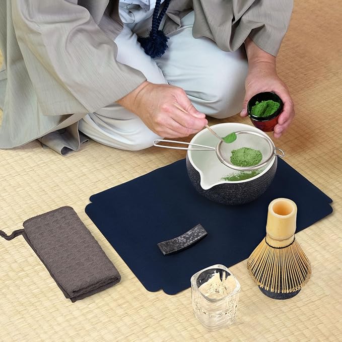 Matcha Whisk Set, 10-Pcs Matcha Kit Gift, Bamboo Whisk and Bowl with Spout & Measuring Spoon & Cup, Japanese Tea Making Tools, Charcoal Grey
