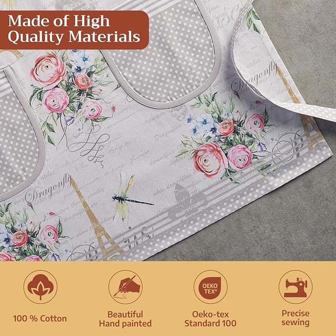 Maison d' Hermine 100% Cotton Apron for women with Pocket Kitchen Chef Apron for Men Cooking Mothers Day Gifts - Image 3