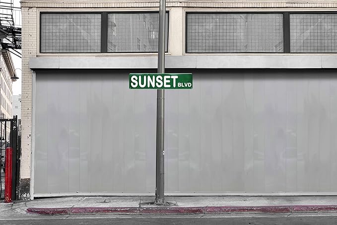 Sunset Blvd Metal Sign 4x16in Retro Hollywood Street Plaque for Home Wall Bedroom Living Room Office Decor