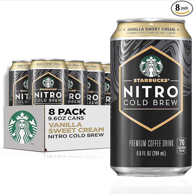 Starbucks Nitro Cold Brew, Vanilla Sweet Cream 9.6 fl oz Can (8 Pack)