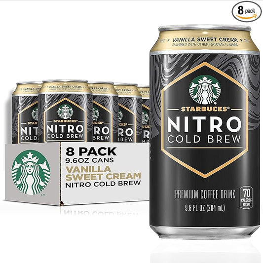 Starbucks Nitro Cold Brew, Vanilla Sweet Cream 9.6 fl oz Can (8 Pack)