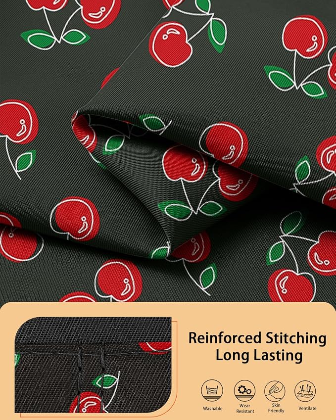Slohif Reversible Server Apron 6 Pockets - Waist Apron for Waitress Women Half Serving Short Apron for Waiter - Image 4