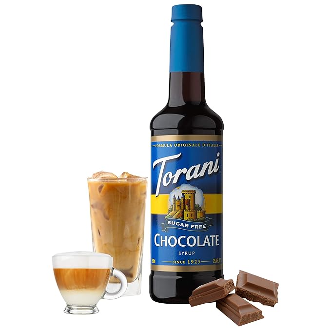 Torani Sugar Free Chocolate Flavored Drink Syrup, 25.4 fl oz (Pack of 4)