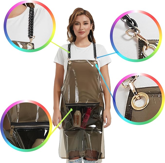 Hair Stylist Apron for Women - Waterproof Barber Nail Tech Apron Hairdresser Hairstylist Salon Aprons with Pocket - Image 4