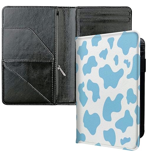 Server Books for Waitress, with 7 Large Pockets, Waiter Serving Book, Waitstaff Server Order Pads, Cute PU Leather Server Book with Pen Holder Fit Server Apron, Blue Cow Prints by Unknown