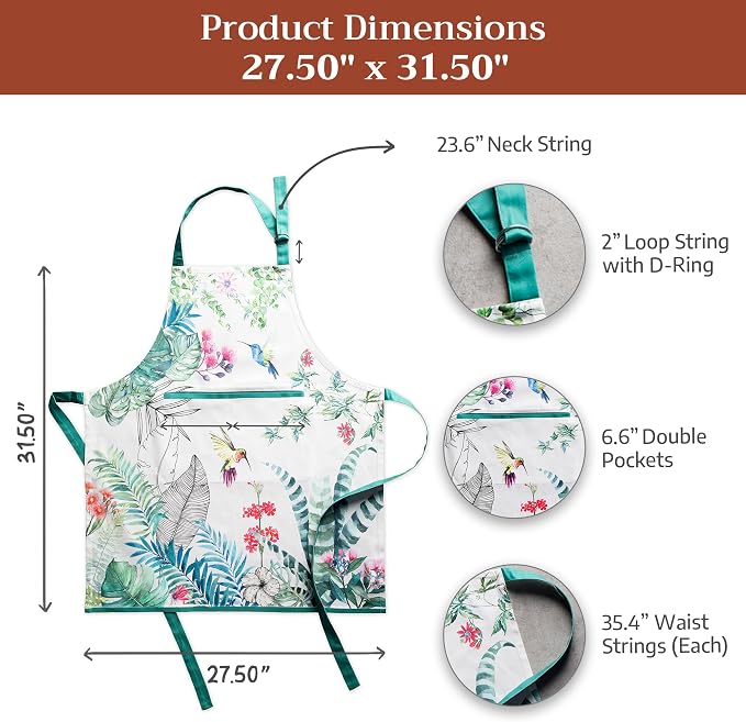 Maison d' Hermine 100% Cotton Apron for women with Pocket Kitchen Chef Apron for Men Cooking Mothers Day Gifts - Image 7