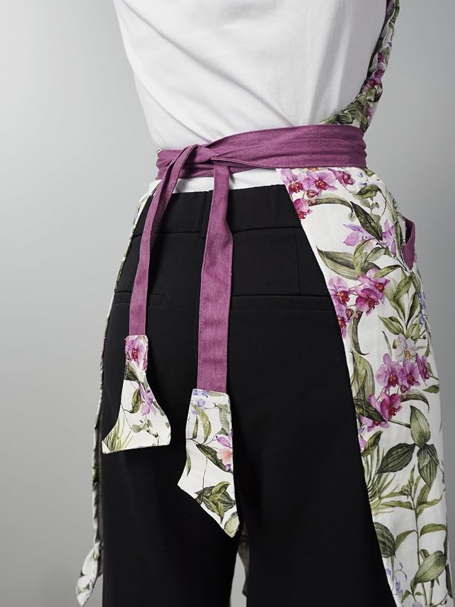 100% Cotton Printed Kitchen Apron with 2 Pockets for Men and Women – Adjustable Chef Apron - Machine Washable - Image 8