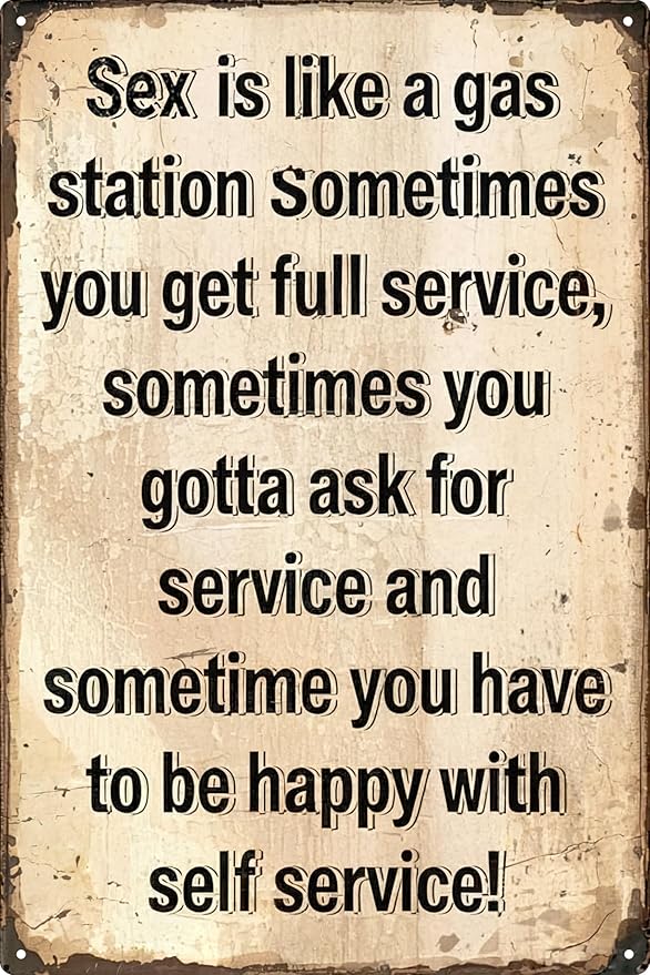 Ironic Metal Retro Signs Like a Gas Station Funny Posters Suitable for Outdoor Wall Decor Street Yard Porch Garage Home Cafe Bar Club Wall Art Tin Signs Holiday Gift 8x12 In