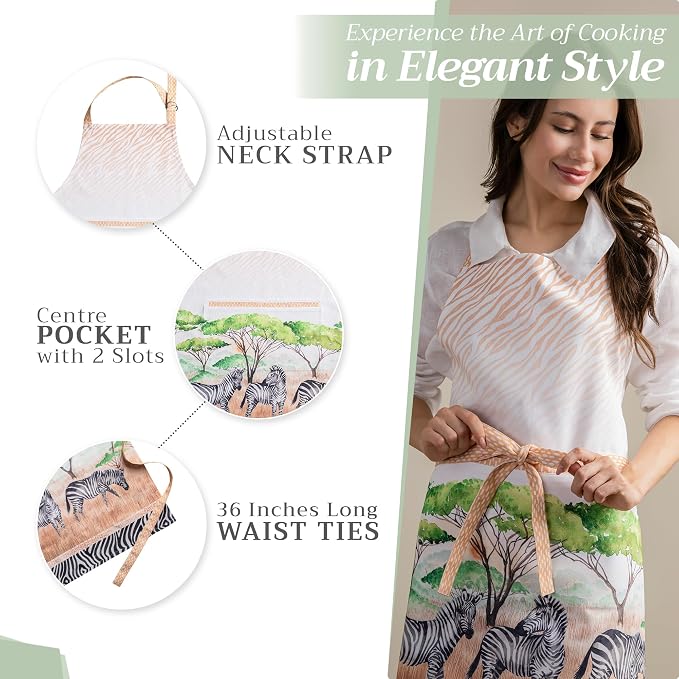 Maison d' Hermine 100% Cotton Apron for women with Pocket Kitchen Chef Apron for Men Cooking Mothers Day Gifts - Image 5