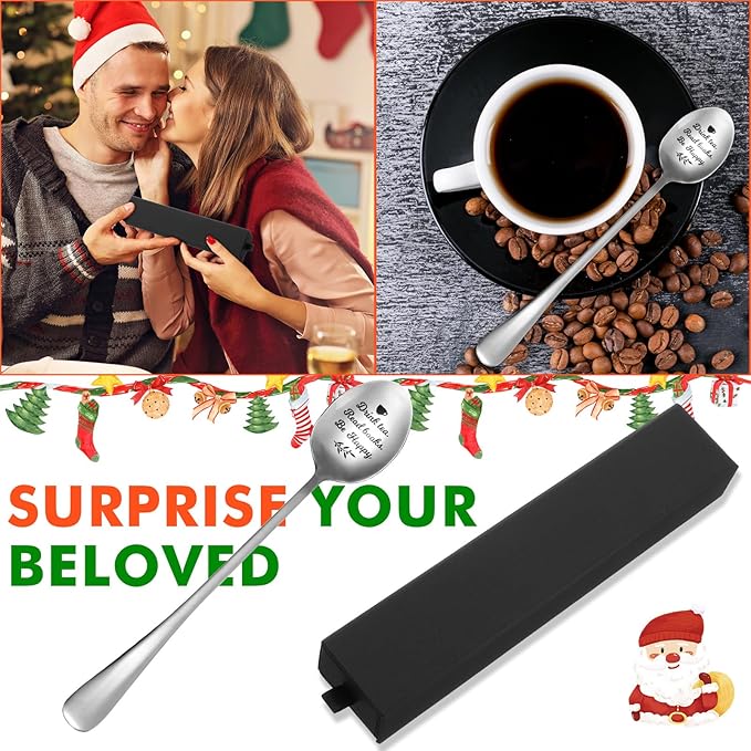 Drink Tea Read Books Spoon for Tea Lovers, Stainless Steel Tea Spoon for Loose Tea, Gifts for Tea Drinkers, Tea Accessories, Birthday Graduation Christmas Gifts for Women Men Engraved Spoons(Friend)