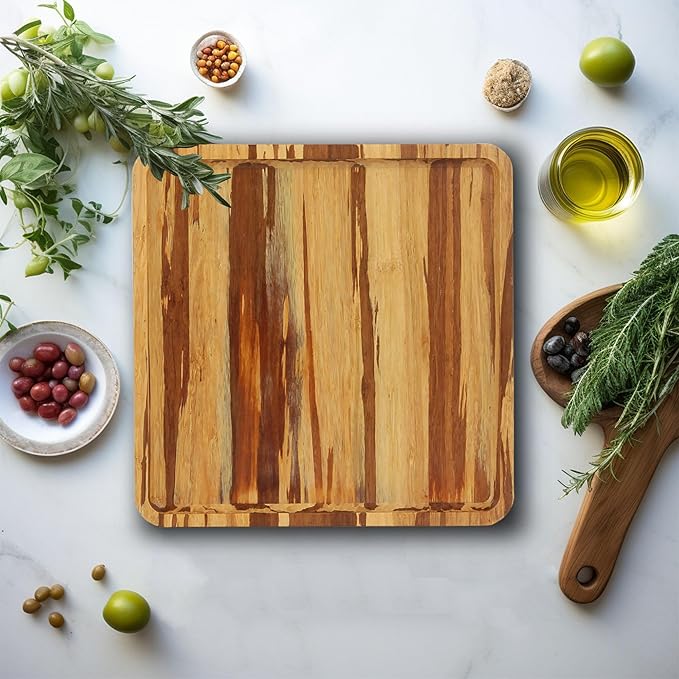 Bamboo Serving Tray - 11" x 8.9" x 0.6" - Tiger Stripe - 30 Trays