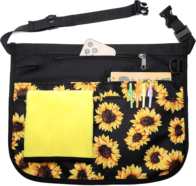Waterproof Server Apron for Women with 5 Pockets,Quickly Put on and Take off Waitress Aprons,Work Apron for Bartender Barista