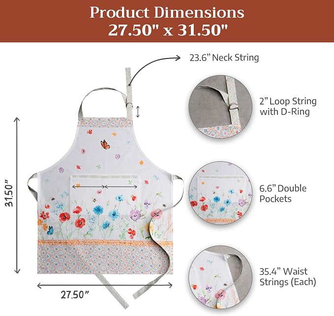 Maison d' Hermine 100% Cotton Apron for women with Pocket Kitchen Chef Apron for Men Cooking Mothers Day Gifts - Image 7