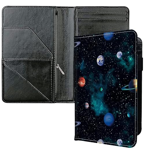 Server Books for Waitress, with 7 Large Pockets, Waiter Serving Book, Waitstaff Server Order Pads, Cute PU Leather Server Book with Pen Holder Fit Server Apron, Planets by Unknown