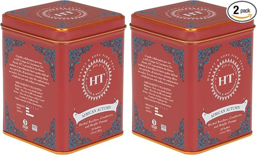 Harney & Sons African Autumn Rooibos Tea, HT Line, 20 sachet tin (Pack of 2)