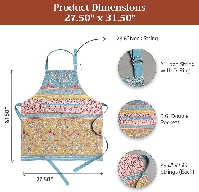 Maison d' Hermine 100% Cotton Apron for women with Pocket Kitchen Chef Apron for Men Cooking Mothers Day Gifts - Image 7