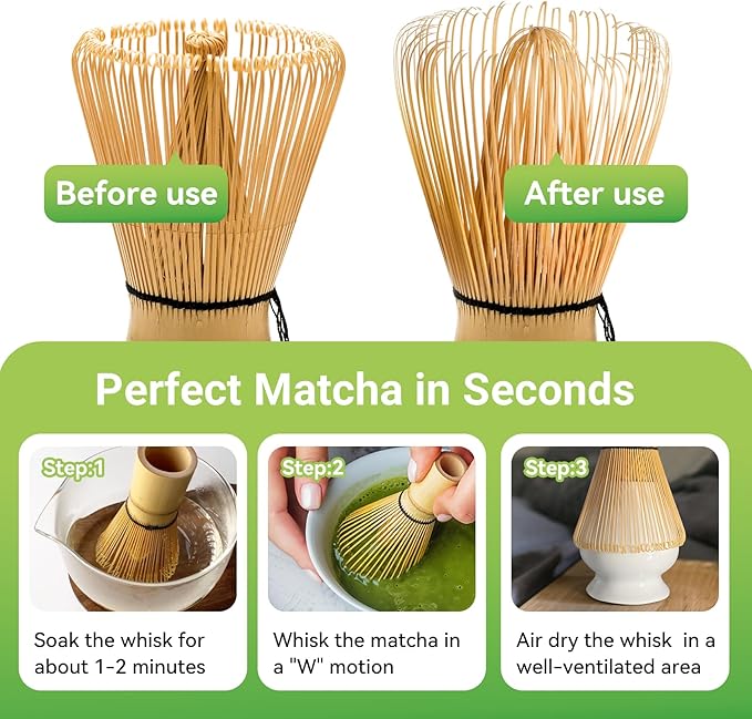 Bamboo Matcha Whisk 80/100/120 Prong, Traditional Japanese Chasen Matcha Stirrer -Authentic Japanese Bamboo Whisk For Matcha Tea (100prongs)