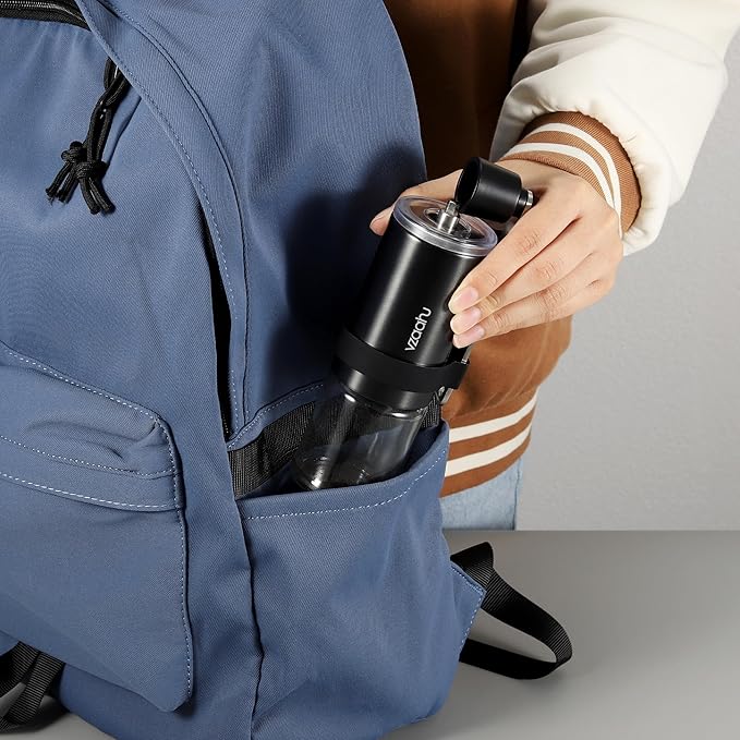 Vzaahu Portable Manual Coffee Grinder - Adjustable Ceramic Burr with Fast Grinding, Compact & Lightweight for Camping, Hiking, Travel - Perfect for French Press, Americano Lovers