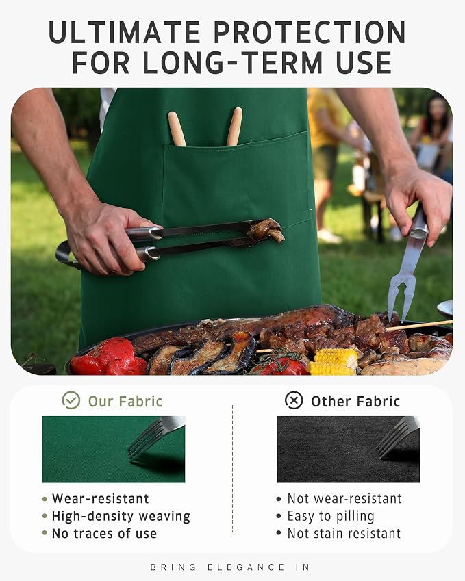Syntus Chef Apron for Men Women with Pockets, Thick Grilling BBQ Apron | Machine Washable, Thick & Soft, Full Coverage, Adjustable Strap, Long Ties, 2 Pockets, Multi-Purpose, BBQ, Gift - Image 6