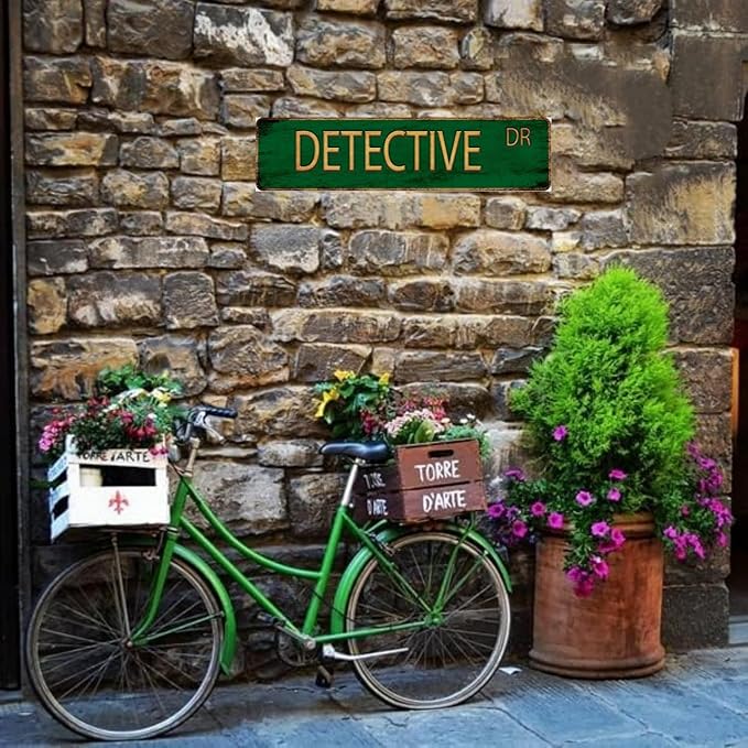 Vintage Metal Tin Sign DETECTIVE 4''x16'' inch, Street Sign for Home, Restaurant, Bar, Cafe, Garage - Retro Wall Decor Plaque - Image 2