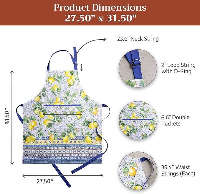 Maison d' Hermine 100% Cotton Apron for women with Pocket Kitchen Chef Apron for Men Cooking Mothers Day Gifts - Image 7