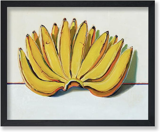 Poster Master Vintage Food & Drink Poster - Retro Banana Oil Painting Print - Banana Art - Gift for Vegan, Vegetarian, Foodies - Perfect Decor for Bakery, Home, Kitchen - 16x20 UNFRAMED Wall Art