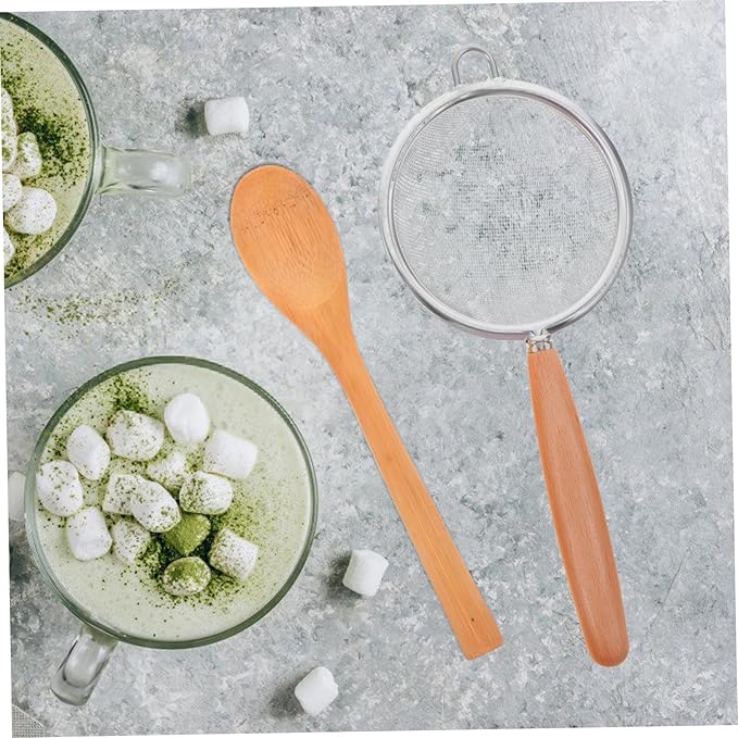 VOSAREA 1Set Matcha Mixing Tools Fine Mesh Strainer Whisk Tea Scoop Spoon for Home Milk Tea Shops Safe Lightweight Japanese Style Accessories for Matcha Preparation