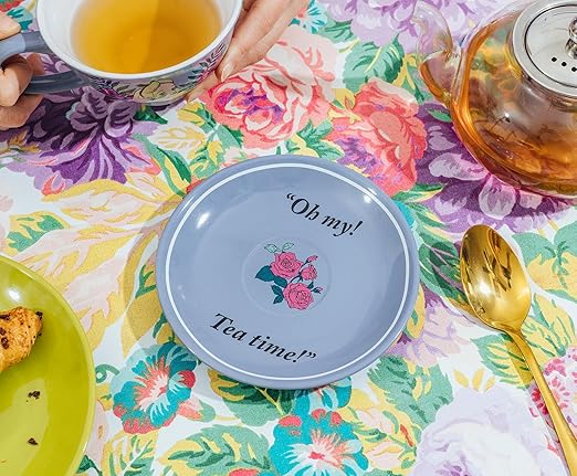 Silver Buffalo Alice in Wonderland Oh My Boxed Ceramic Teacup and Saucer, 12 Ounces
