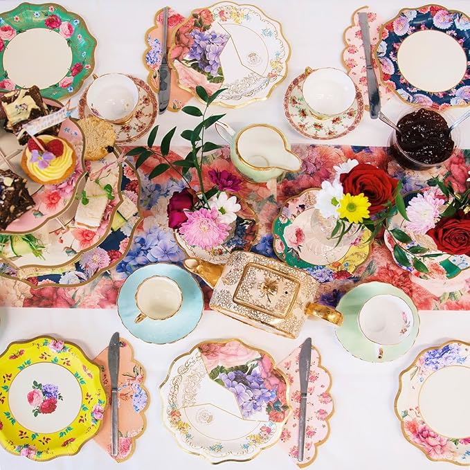 Talking Tables Tea Party Floral Napkins | Truly Scrumptious | Also Great For Birthday Party, Baby Shower, Wedding And Anniversary | Paper, 30 Pack