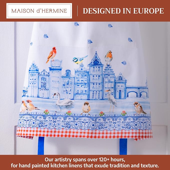 Maison d' Hermine 100% Cotton Apron for women with Pocket Kitchen Chef Apron for Men Cooking Mothers Day Gifts - Image 2