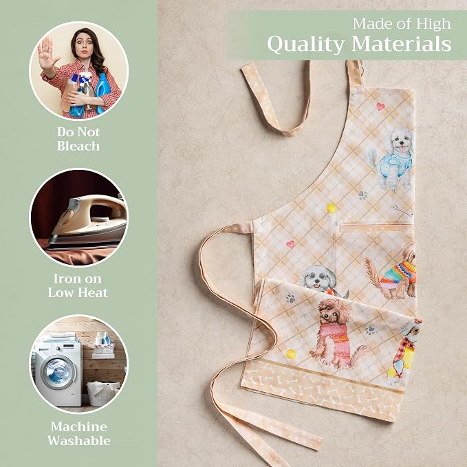 Maison d' Hermine 100% Cotton Apron for women with Pocket Kitchen Chef Apron for Men Cooking Mothers Day Gifts - Image 3