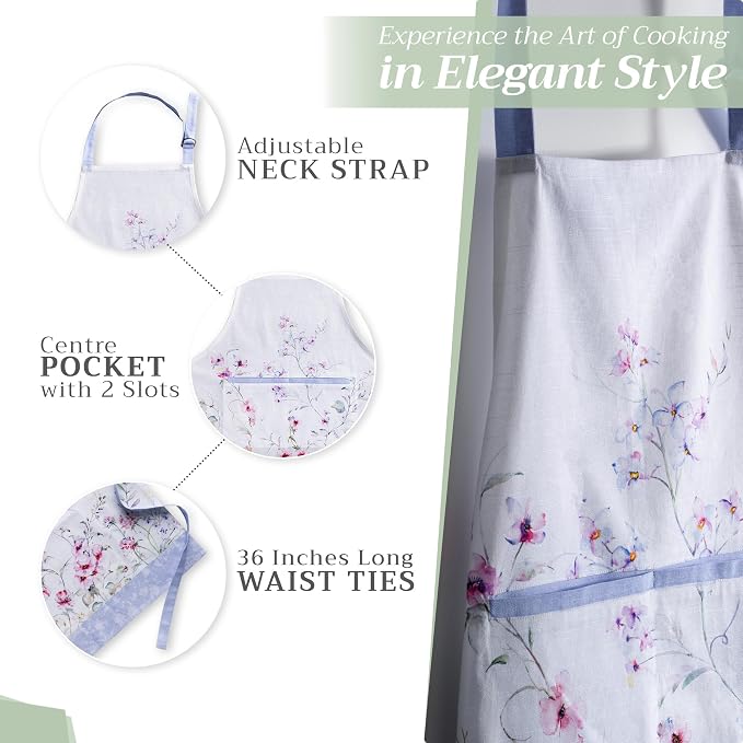 Maison d' Hermine 100% Cotton Apron for women with Pocket Kitchen Chef Apron for Men Cooking Mothers Day Gifts - Image 5