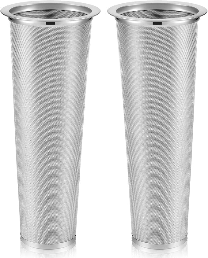 2 Pcs Cold Brew Coffee Filter Stainless Steel Filter Coffee Tea Infuser Strainer Canning Jar Mesh for Wide Mouth Mason Canning Jar, Iced Tea Maker (2 Quart)